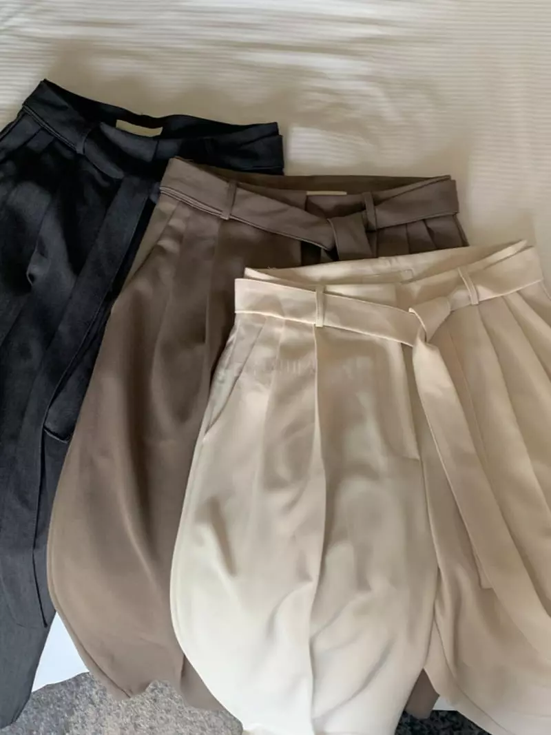 Renouveau - Korean Women Fashion - #momslook - Belt Pants - 5