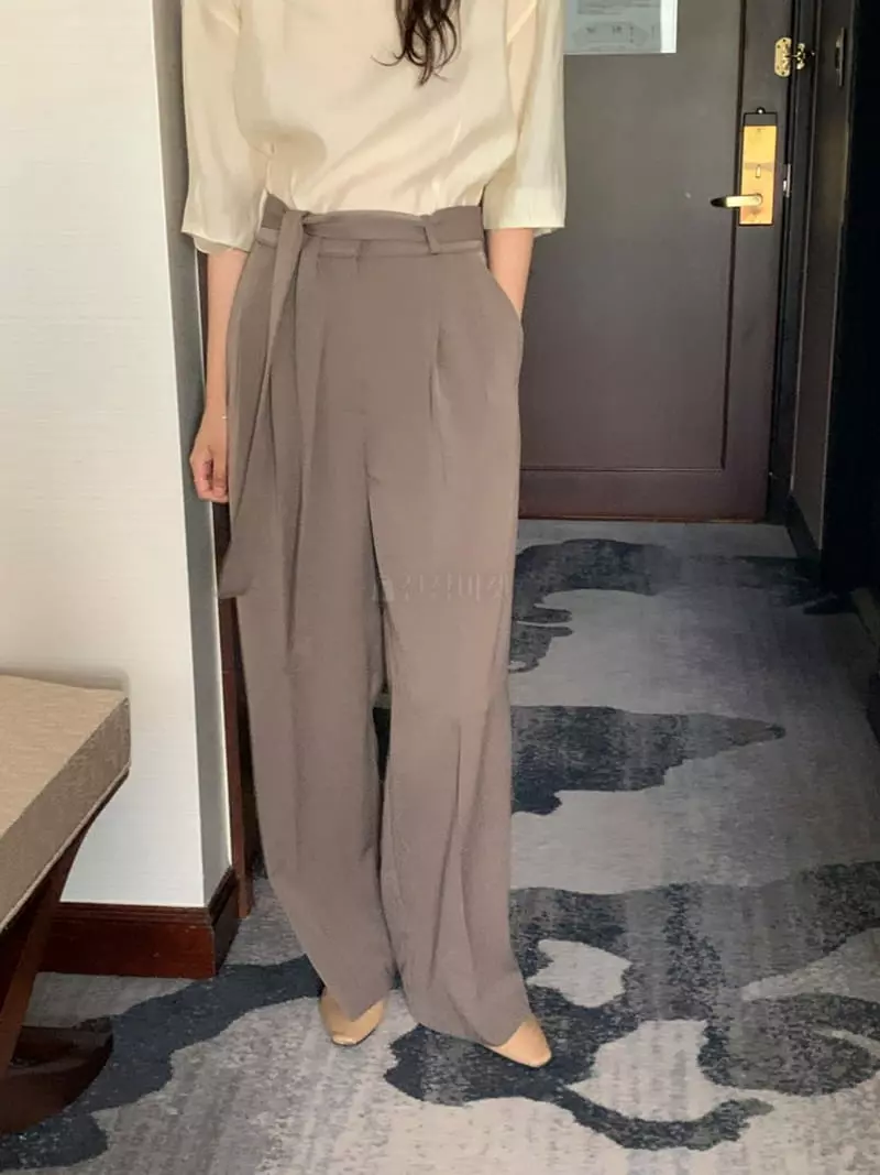 Renouveau - Korean Women Fashion - #momslook - Belt Pants - 7