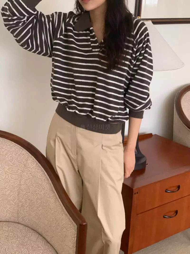 Renouveau - Korean Women Fashion - #momslook - Stripes Knit Sweatshirt - 9