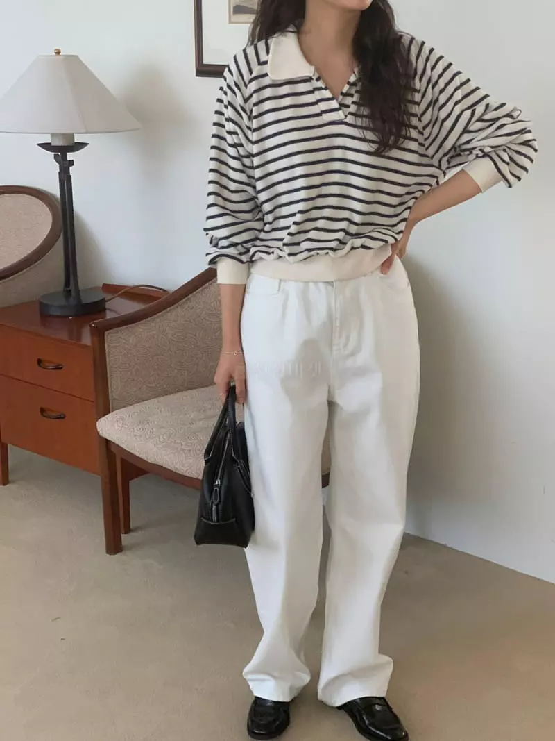 Renouveau - Korean Women Fashion - #pursuepretty - Stripes Knit Sweatshirt - 3