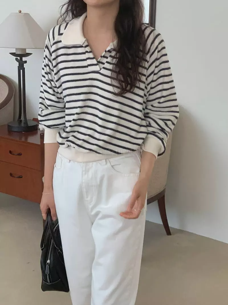 Renouveau - Korean Women Fashion - #pursuepretty - Stripes Knit Sweatshirt - 4