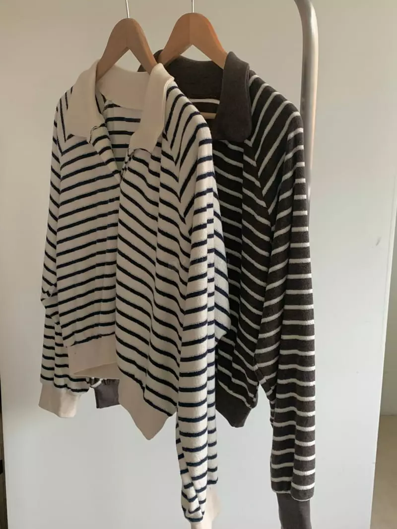 Renouveau - Korean Women Fashion - #romanticstyle - Stripes Knit Sweatshirt - 5