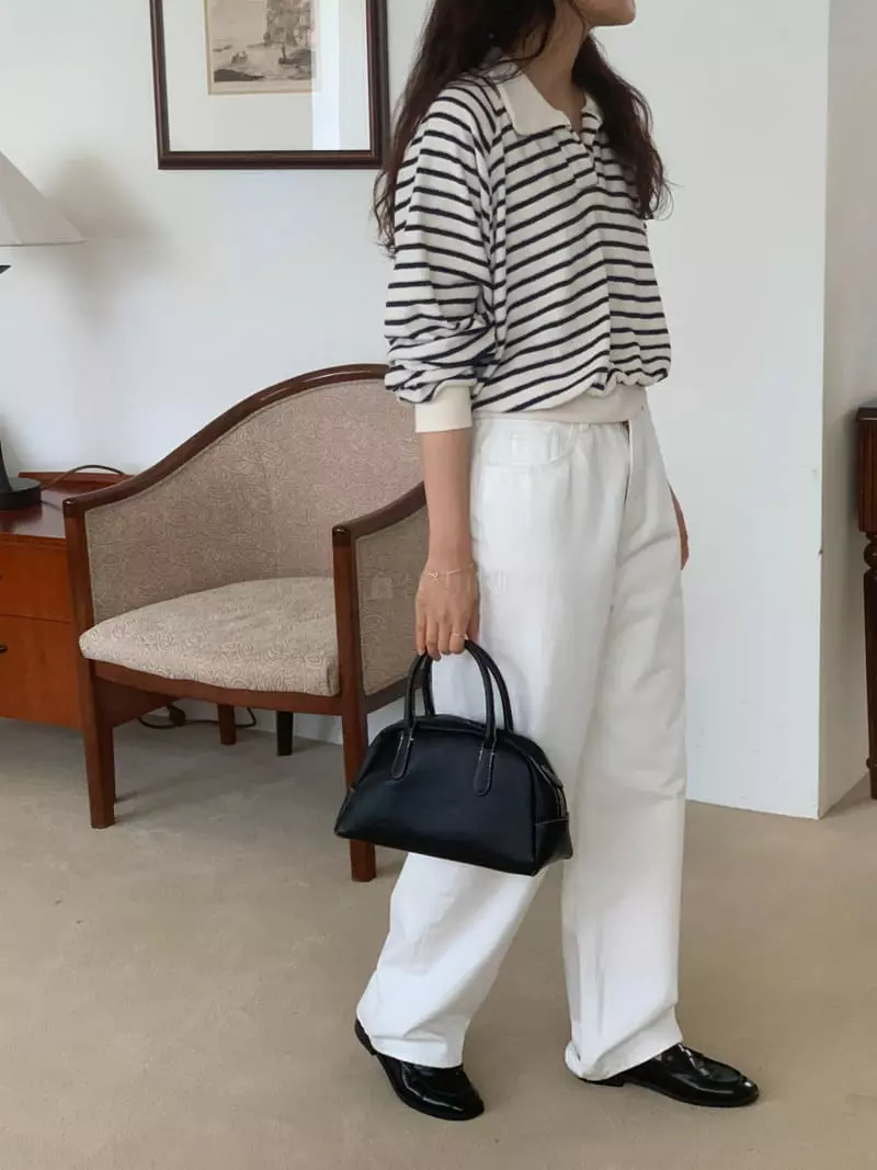 Renouveau - Korean Women Fashion - #vintagekidsstyle - Stripes Knit Sweatshirt - 2
