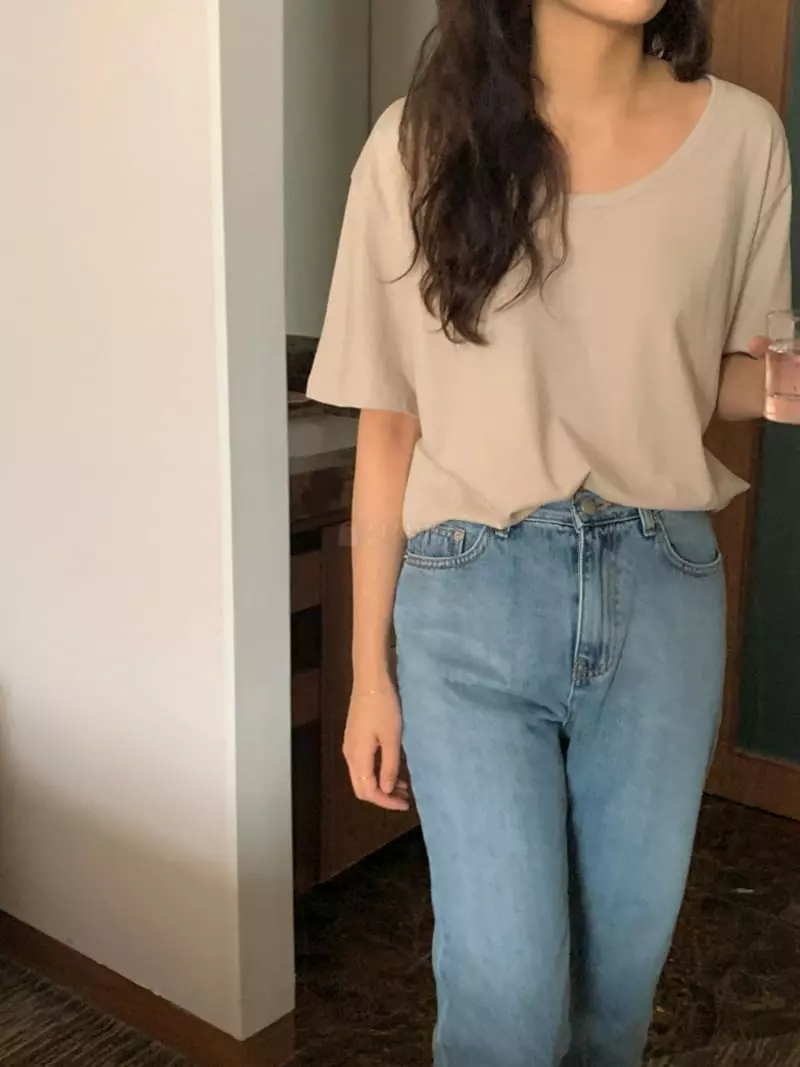Renouveau - Korean Women Fashion - #womensfashion - U Neck Tee - 6