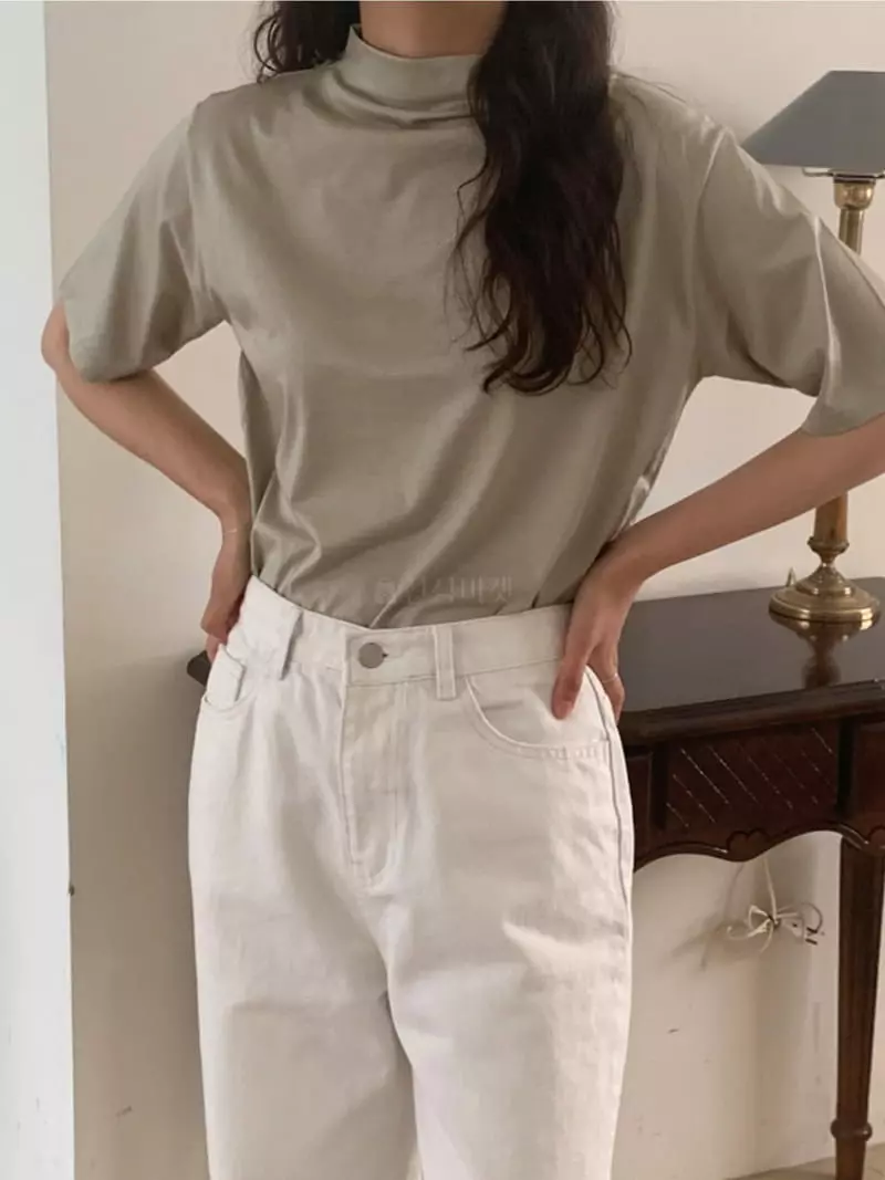 Renouveau - Korean Women Fashion - #womensfashion - Silket High Neck Tee - 7