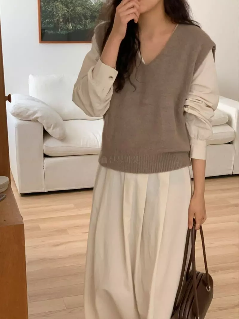 Renouveau - Korean Women Fashion - #womensfashion - Brush Vest - 11