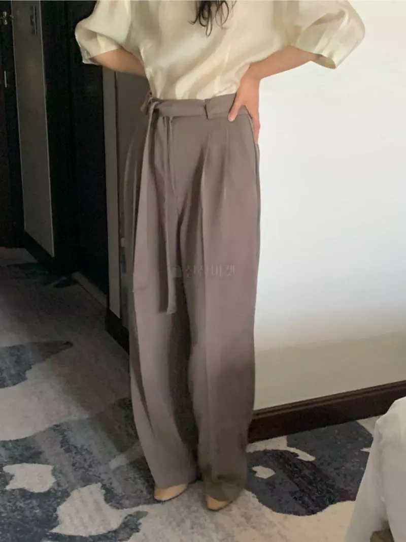 Renouveau - Korean Women Fashion - #momslook - Belt Pants - 4