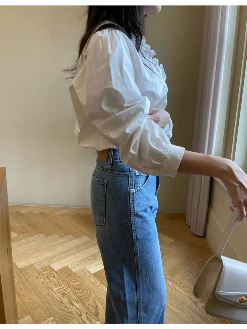 Reve - Korean Women Fashion - #momslook - Pocket Frill Shirt - 5