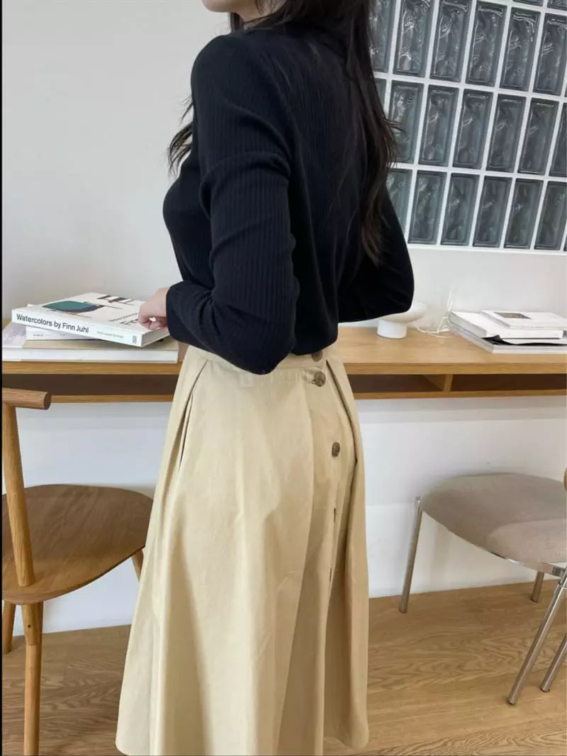 Reve - Korean Women Fashion - #momslook - Pocket Button Skirt - 6