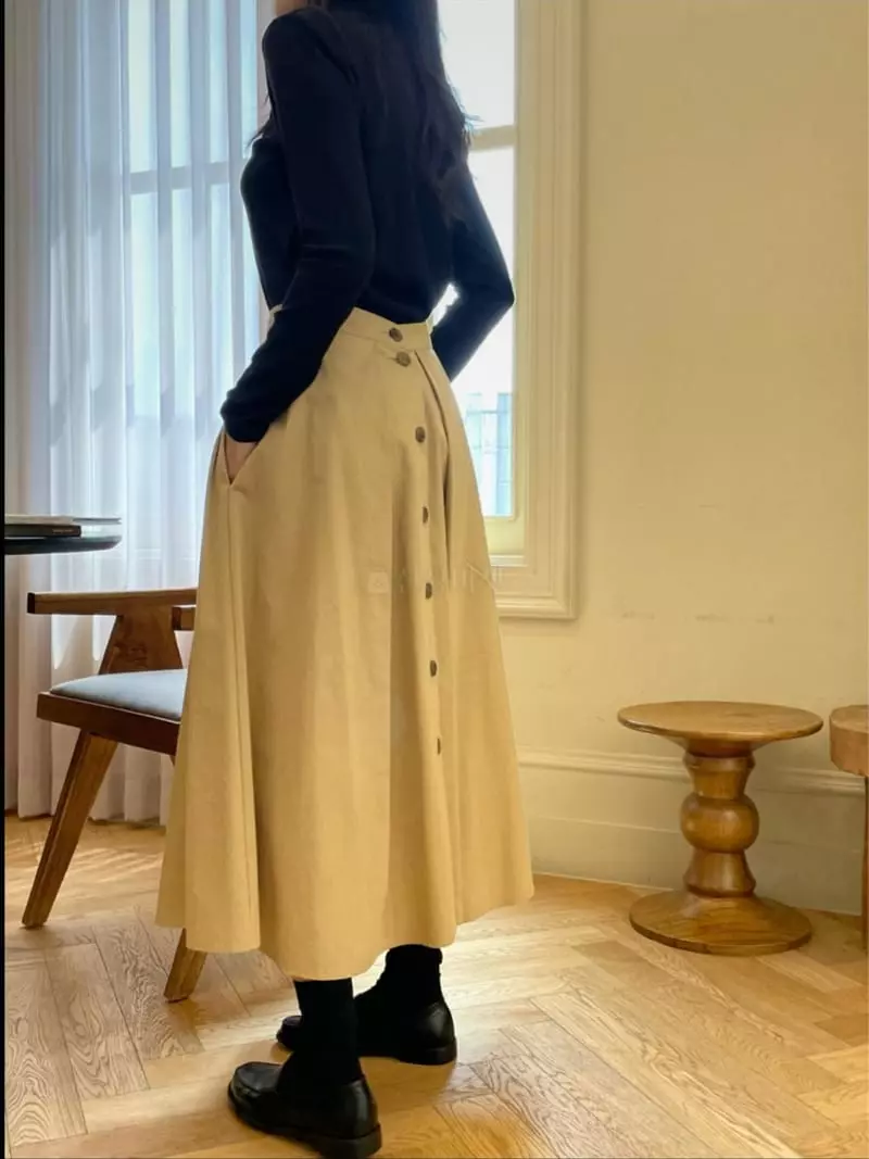 Reve - Korean Women Fashion - #momslook - Pocket Button Skirt - 8
