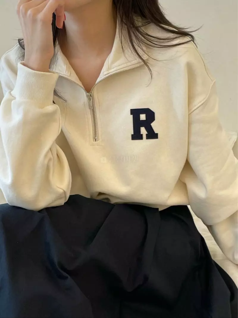 Reve - Korean Women Fashion - #momslook - Patch Sweatshirt - 5