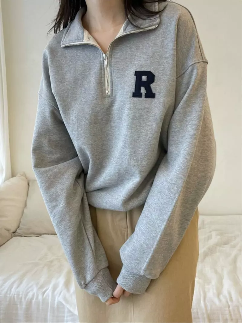 Reve - Korean Women Fashion - #momslook - Patch Sweatshirt - 7
