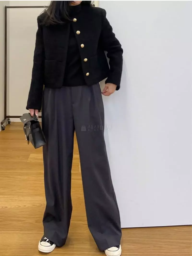 Reve - Korean Women Fashion - #momslook - Two Tuck Banding Pants - 12