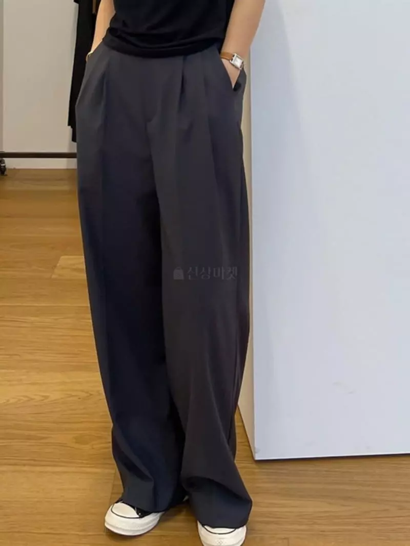 Reve - Korean Women Fashion - #momslook - Two Tuck Banding Pants - 2