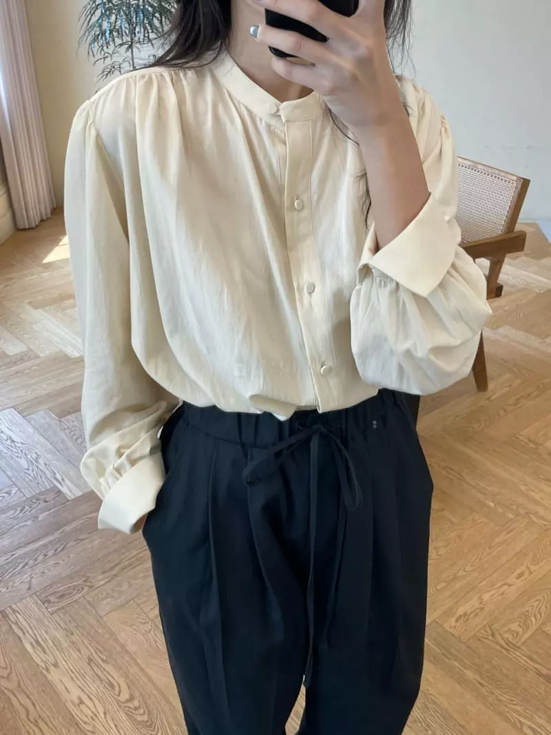 Reve - Korean Women Fashion - #momslook - China Puff Blouse