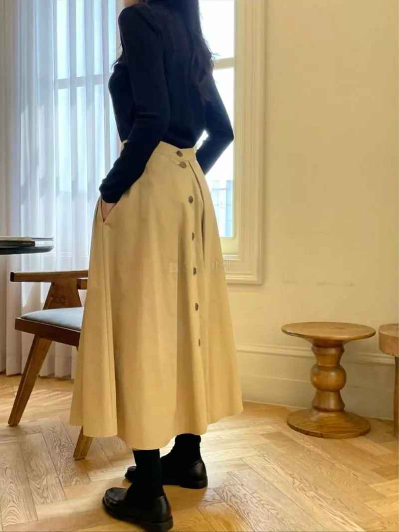 Reve - Korean Women Fashion - #momslook - Button Pocket Skirt - 7