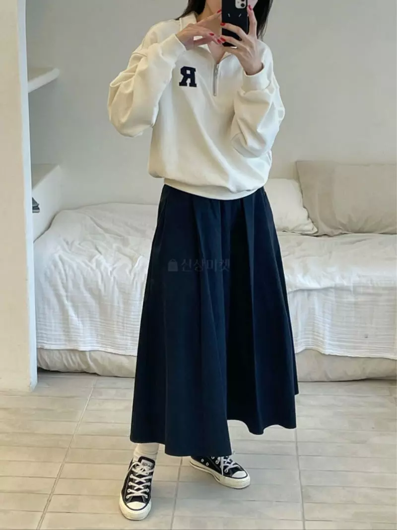 Reve - Korean Women Fashion - #momslook - Button Pintuck Skirt - 5
