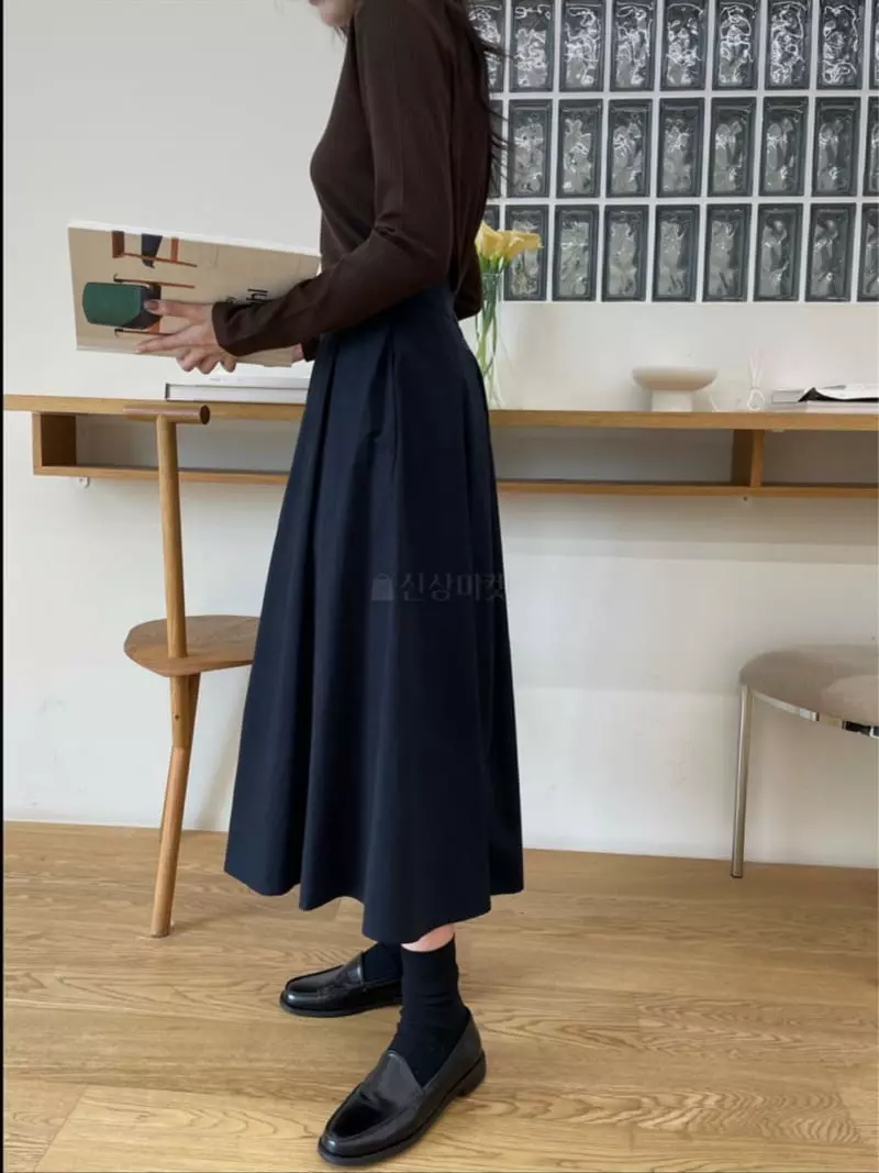 Reve - Korean Women Fashion - #momslook - Button Pintuck Skirt - 6