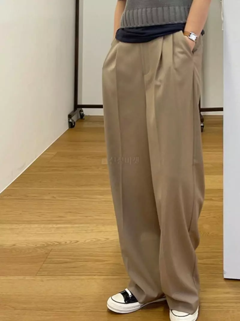 Reve - Korean Women Fashion - #momslook - Banding Two Tuck Pants - 3