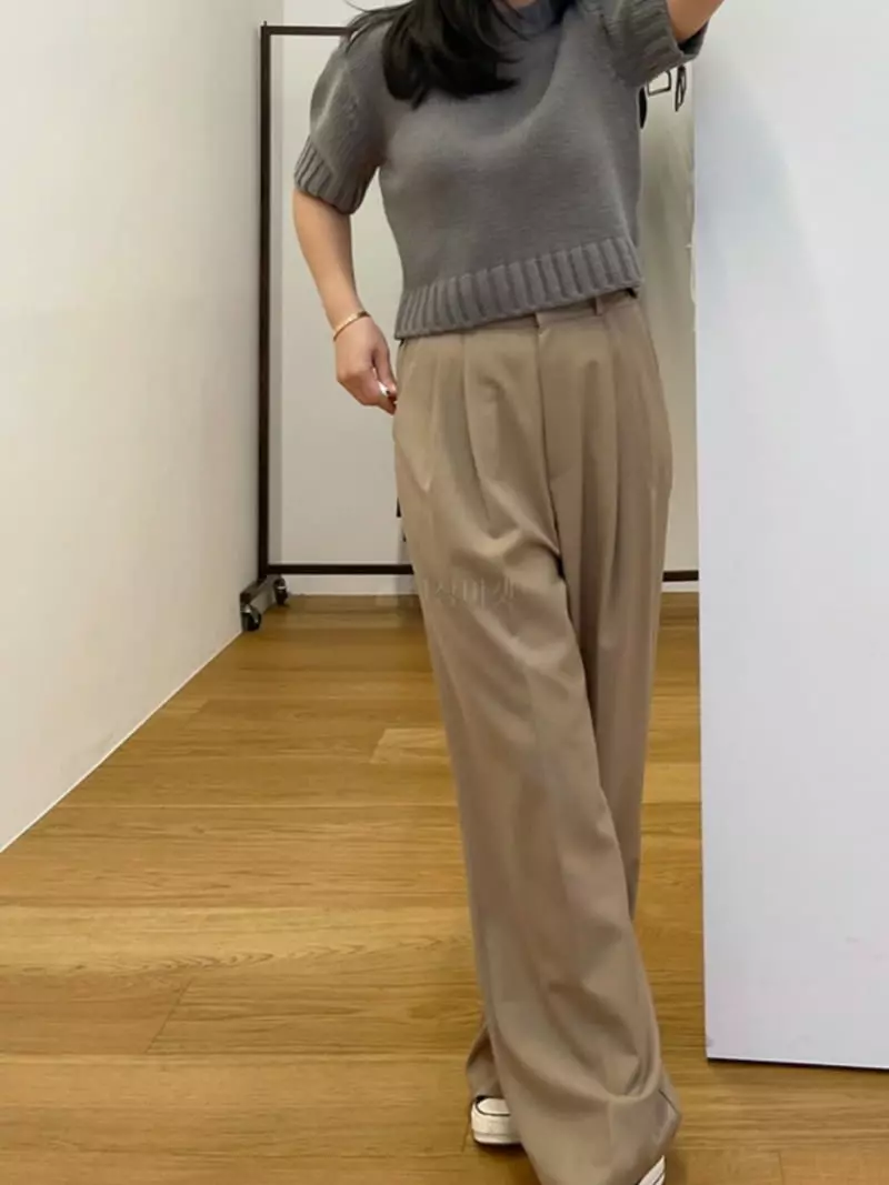 Reve - Korean Women Fashion - #momslook - Banding Two Tuck Pants - 4