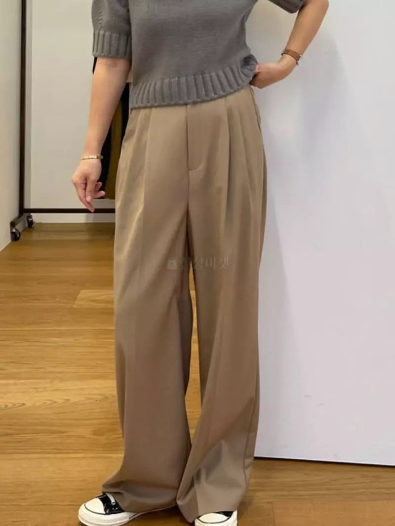 Reve - Korean Women Fashion - #momslook - Banding Two Tuck Pants - 5