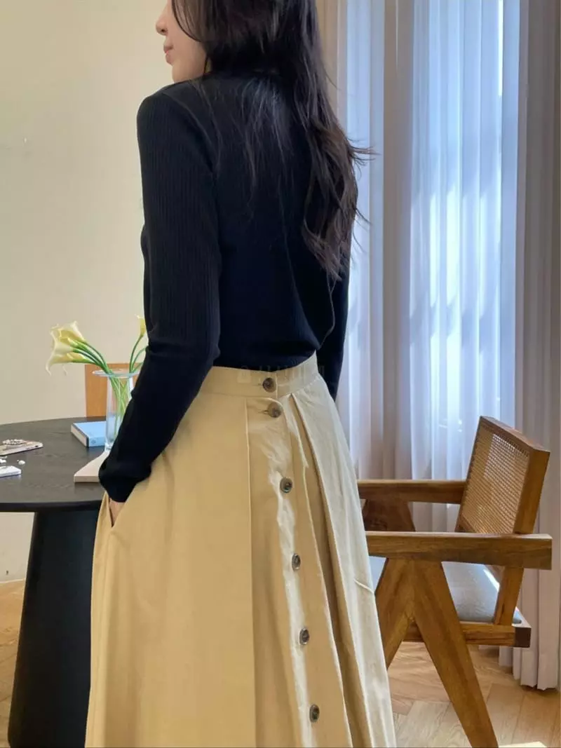 Reve - Korean Women Fashion - #pursuepretty - Button Pocket Skirt - 12