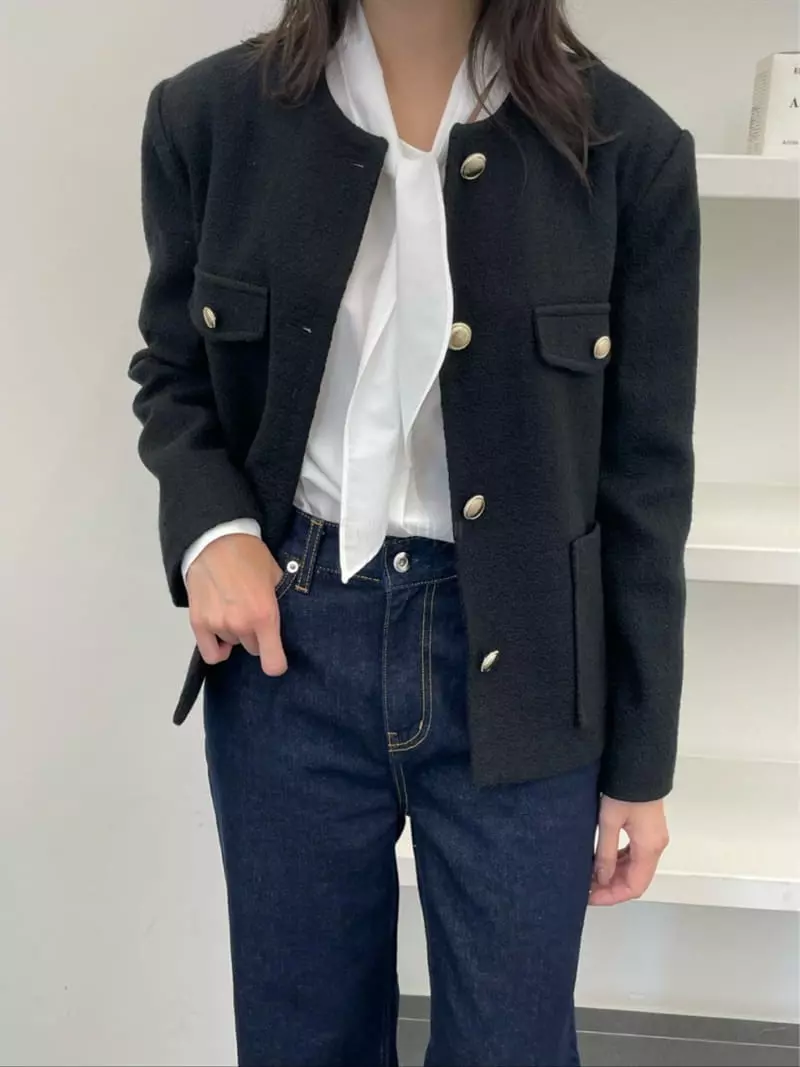 Reve - Korean Women Fashion - #romanticstyle - Row Twid Jacket - 6