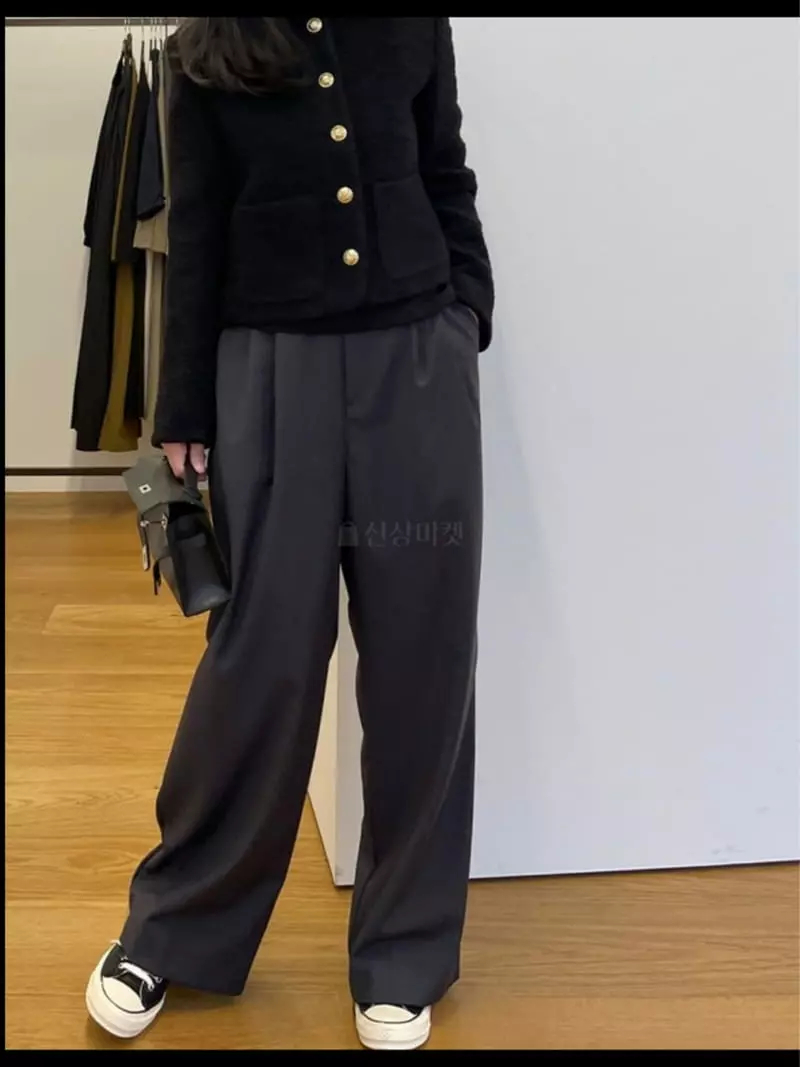 Reve - Korean Women Fashion - #shopsmall - Banding Two Tuck Pants - 12