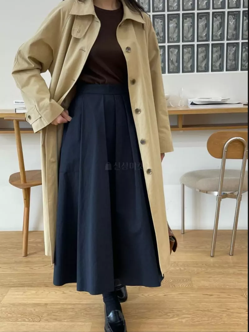 Reve - Korean Women Fashion - #vintageinspired - Button Pintuck Skirt - 9