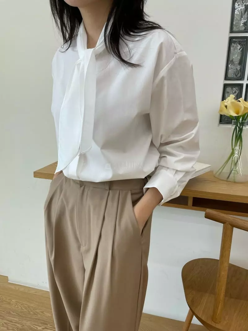Reve - Korean Women Fashion - #vintagekidsstyle - Ribbon Shirt - 5