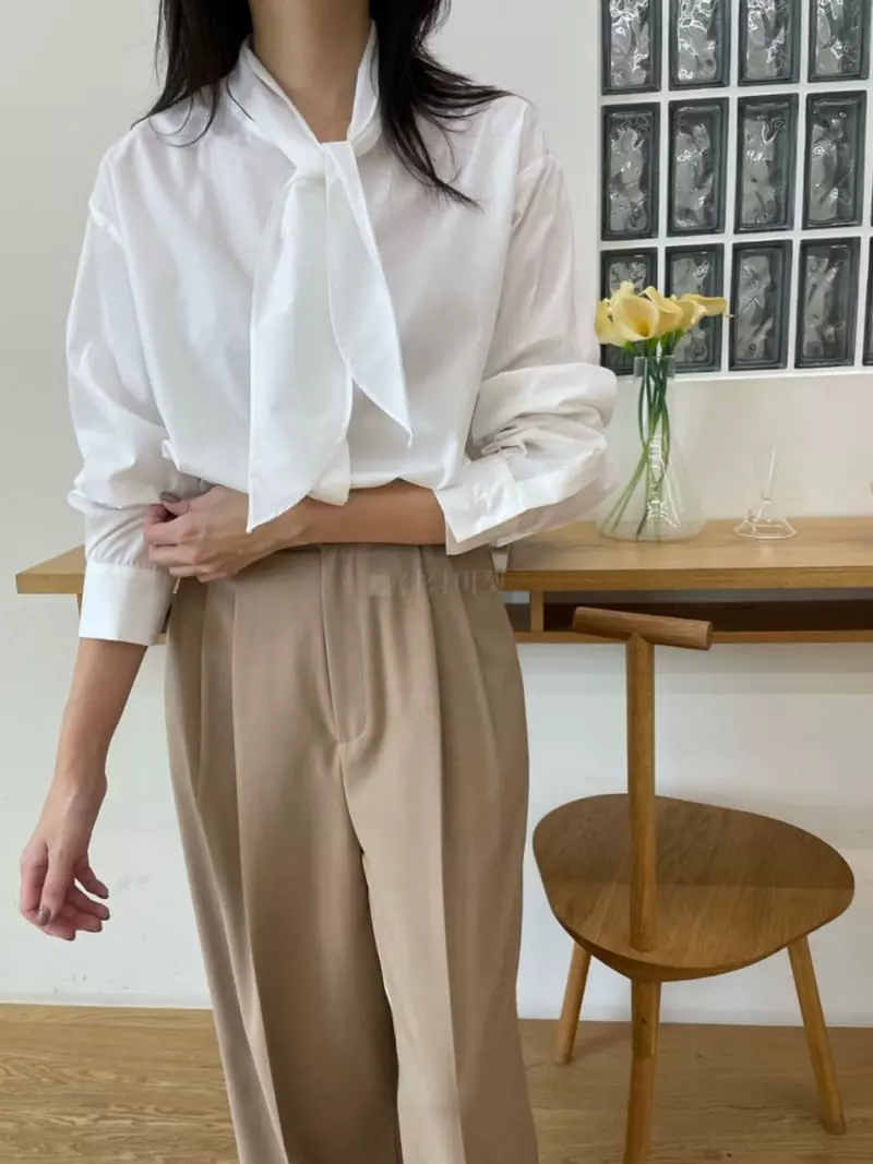Reve - Korean Women Fashion - #vintageinspired - Ribbon Blouse - 4