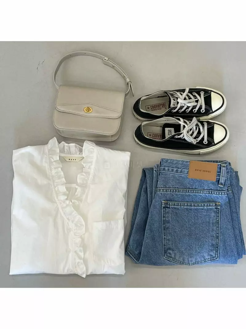Reve - Korean Women Fashion - #momslook - Pocket Frill Shirt - 4