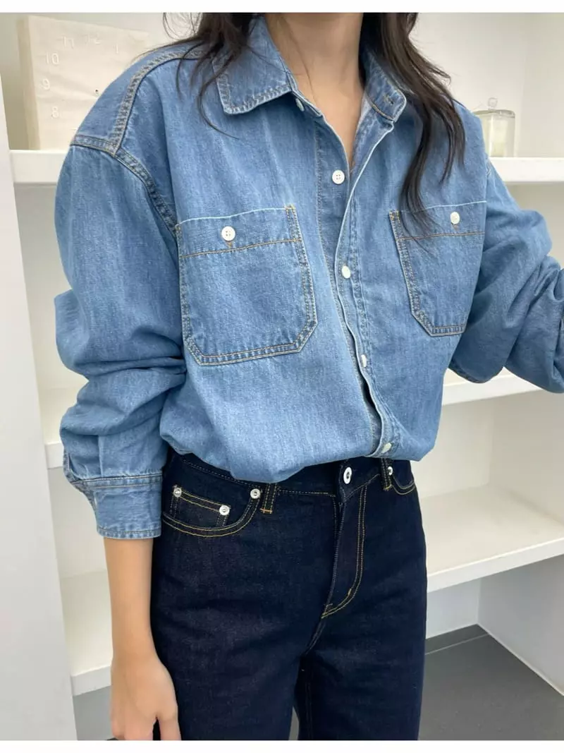 Reve - Korean Women Fashion - #womensfashion - Two Pocket Shirt - 10