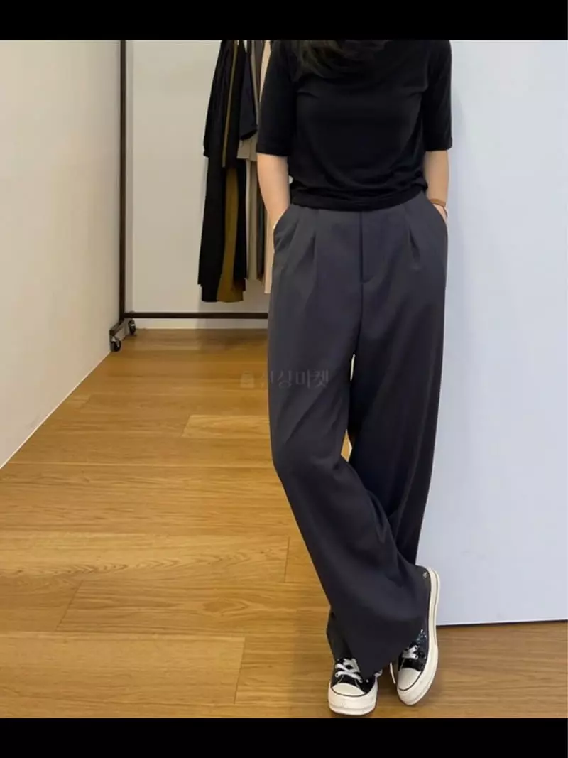 Reve - Korean Women Fashion - #womensfashion - Two Tuck Banding Pants - 11