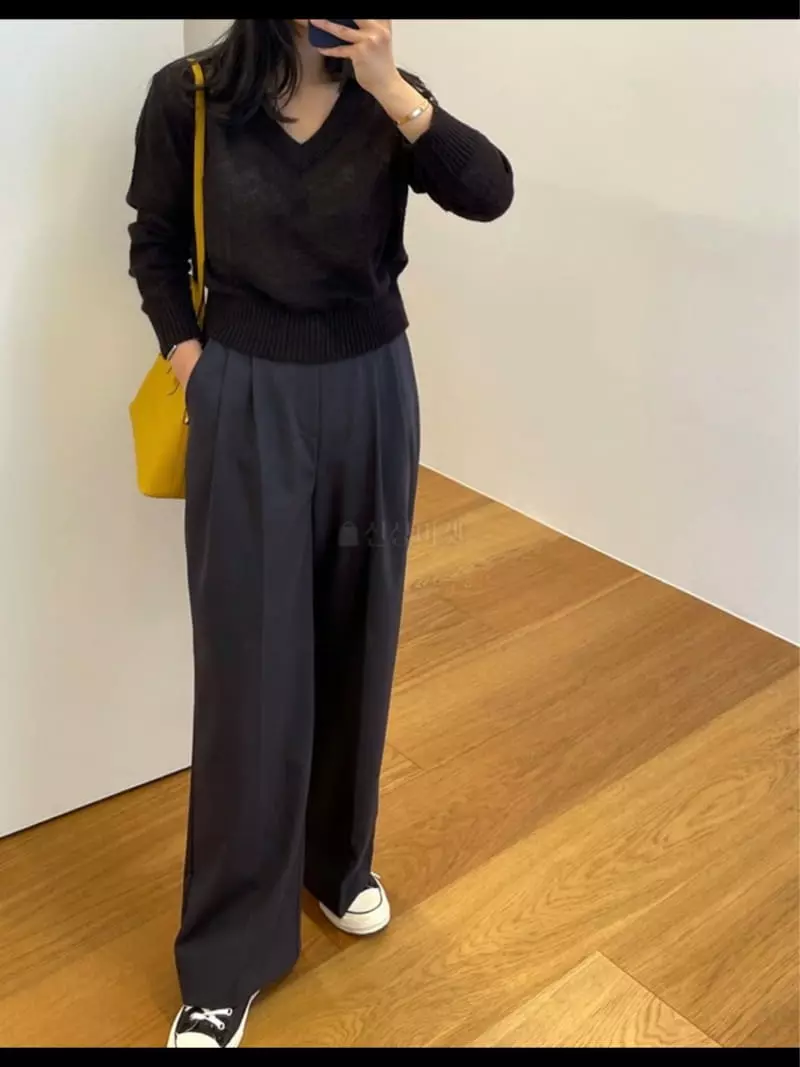 Reve - Korean Women Fashion - #womensfashion - Two Tuck Banding Pants - 7
