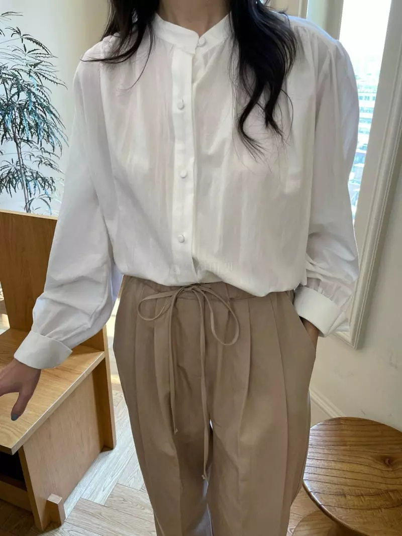 Reve - Korean Women Fashion - #momslook - China Puff Blouse - 4
