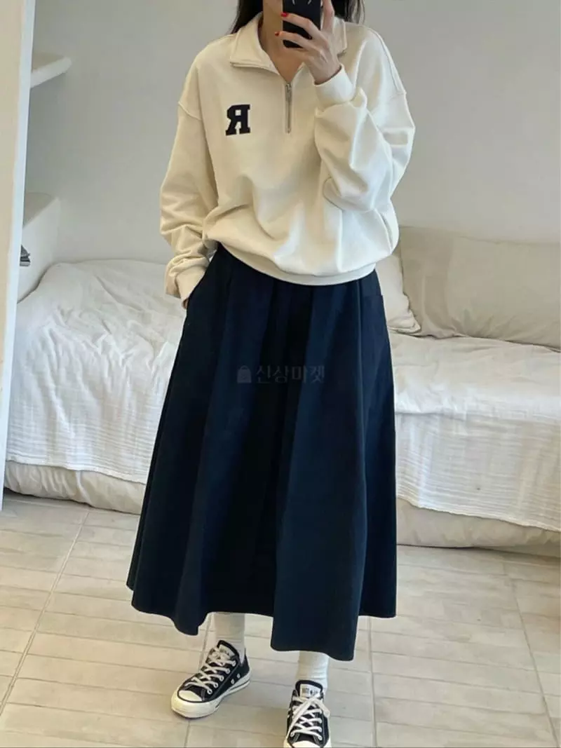 Reve - Korean Women Fashion - #momslook - Button Pintuck Skirt - 4