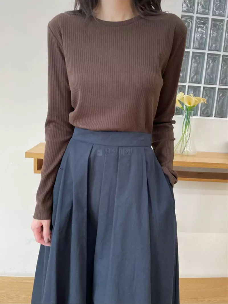 Reve - Korean Women Fashion - #womensfashion - Button Pintuck Skirt - 8