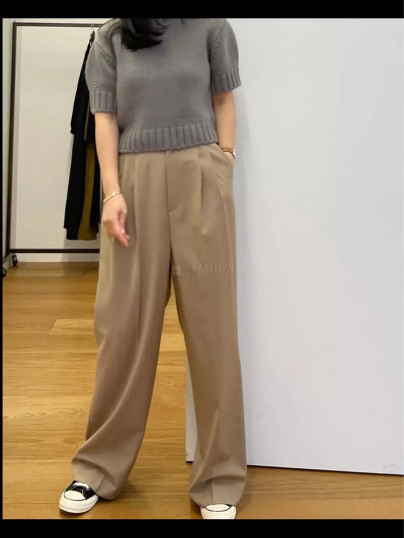 Reve - Korean Women Fashion - #womensfashion - Banding Two Tuck Pants - 6