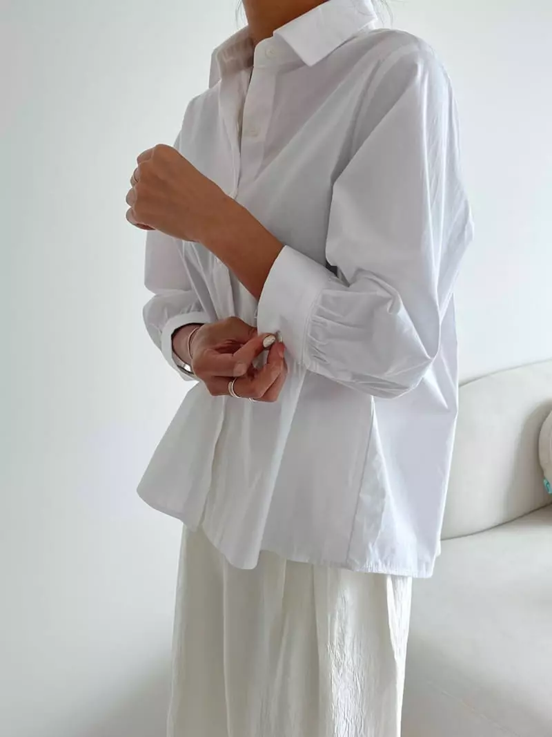 Ripple - Korean Women Fashion - #momslook - Pleats Shirt