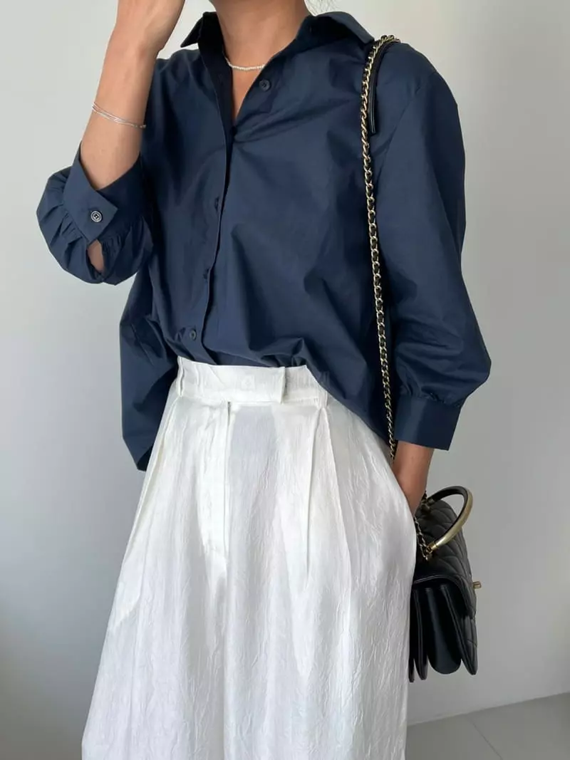 Ripple - Korean Women Fashion - #momslook - Pleats Shirt - 3