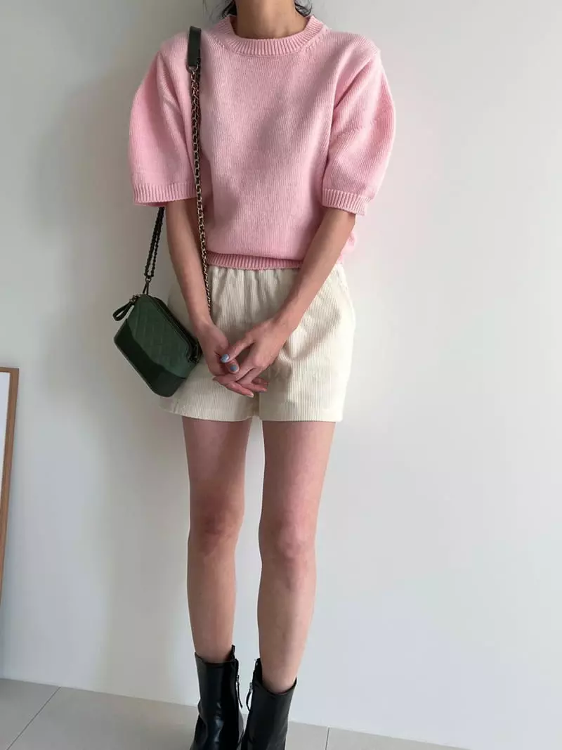 Ripple - Korean Women Fashion - #momslook - Cream Knit Tee - 10