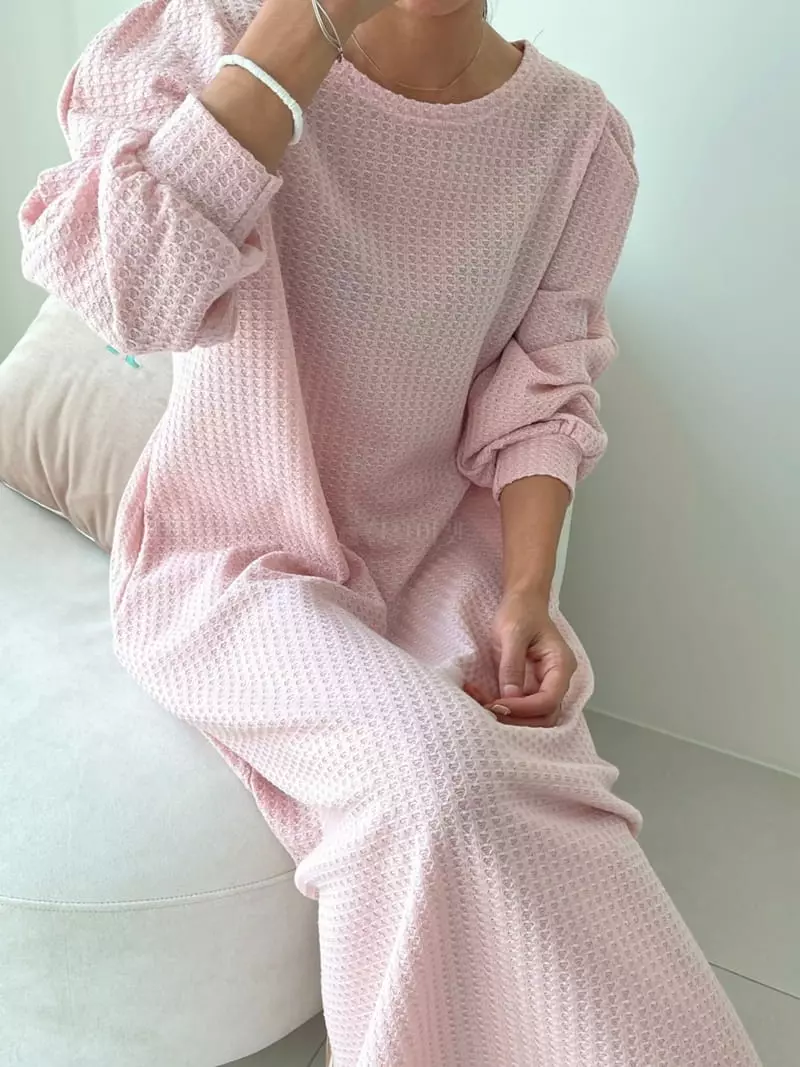 Ripple - Korean Women Fashion - #momslook - Waffle One-piece - 2