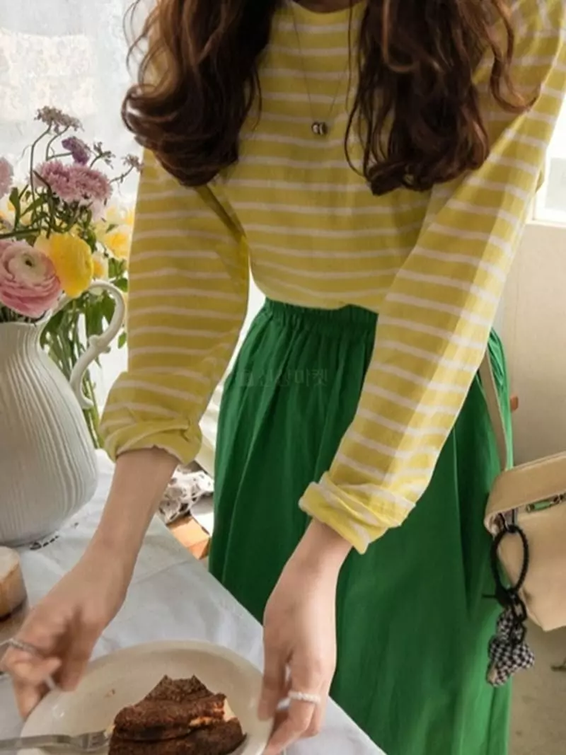Ripple - Korean Women Fashion - #momslook - Art Stripes Tee - 3