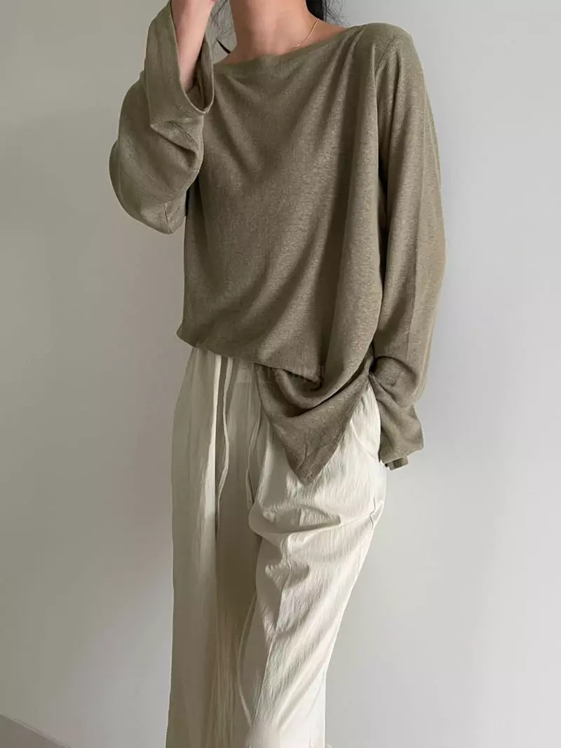 Ripple - Korean Women Fashion - #momslook - Linen Flo Tee - 4