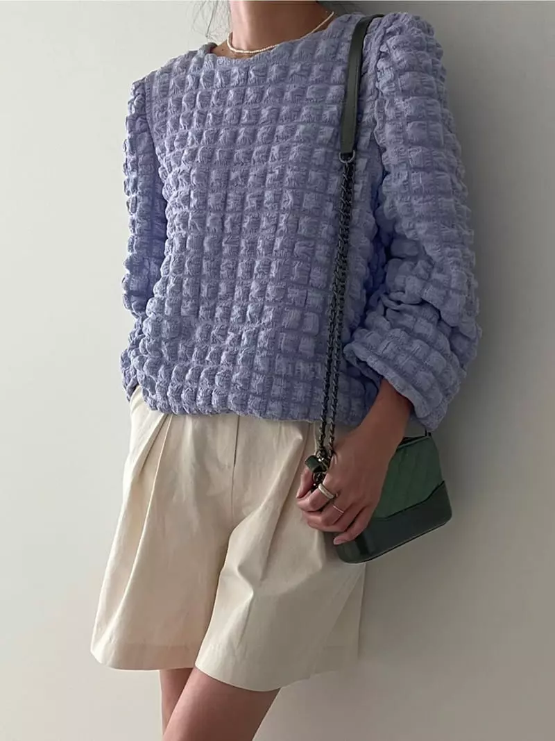 Ripple - Korean Women Fashion - #restrostyle - Lavendar Blouse - 5