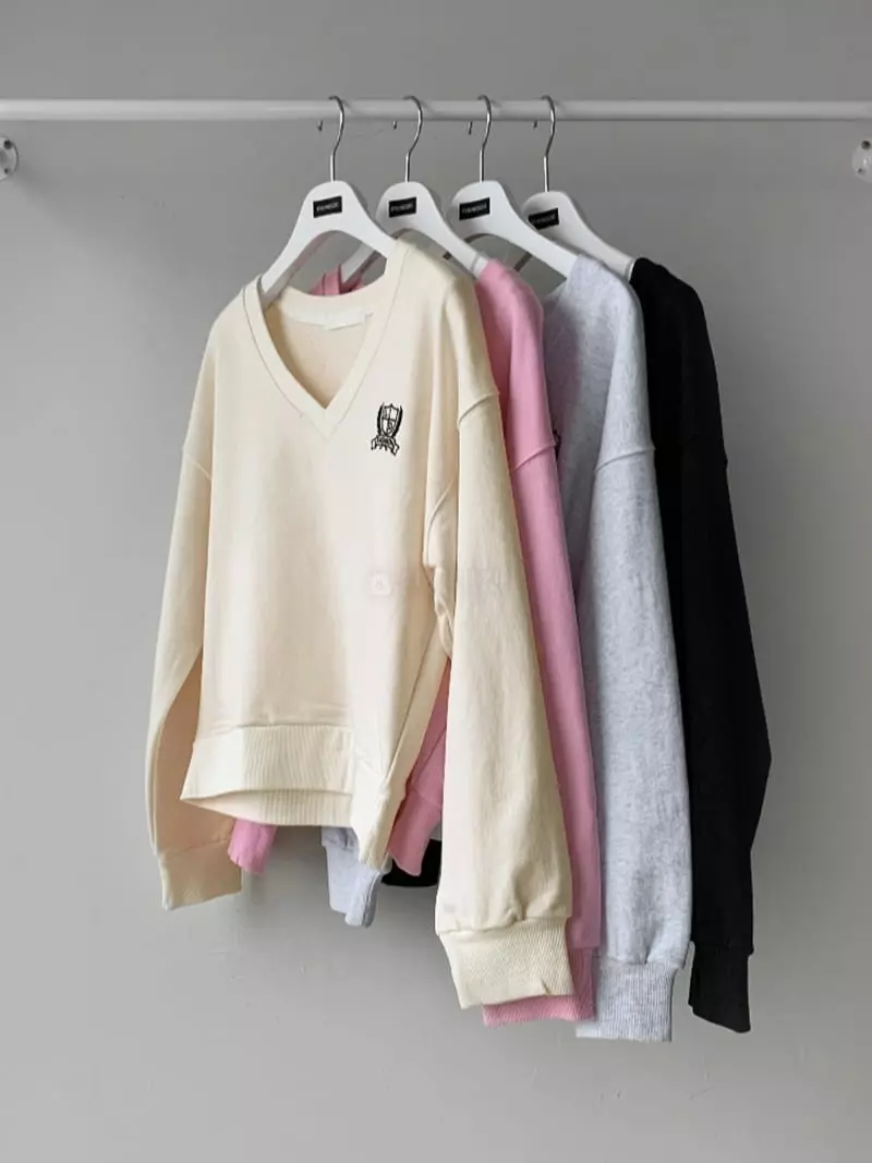 Ripple - Korean Women Fashion - #romanticstyle - Noa Embroidery Sweatshirt - 4