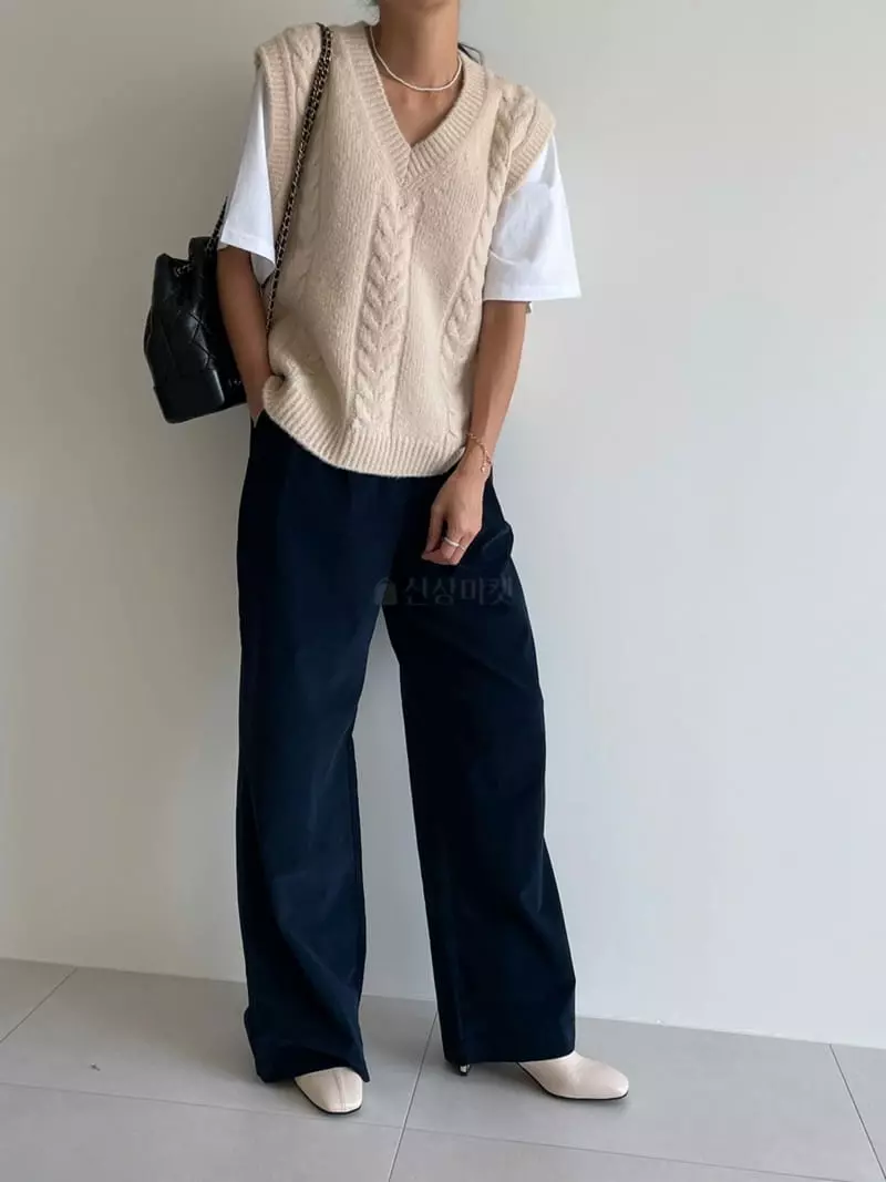 Ripple - Korean Women Fashion - #shopsmall - Corduroy Wide Pants - 4