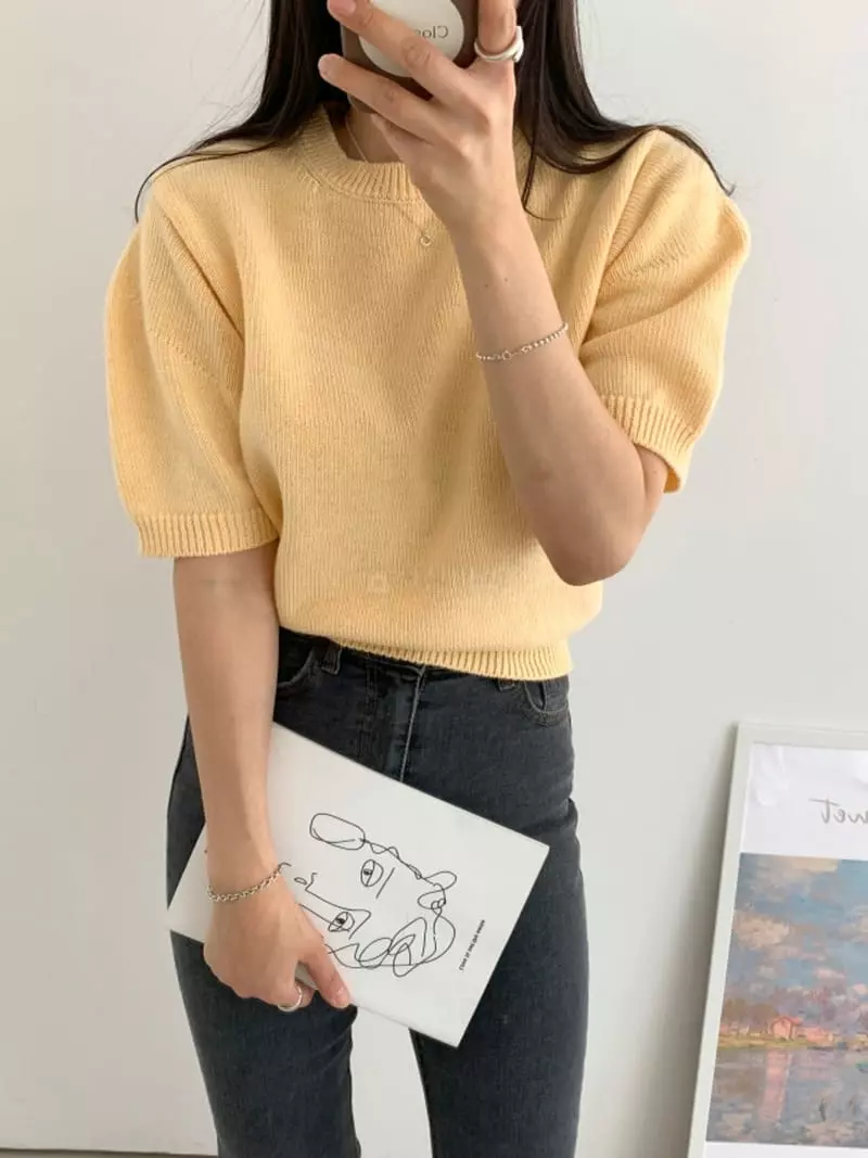 Ripple - Korean Women Fashion - #thelittlethings - Cream Knit Tee - 7