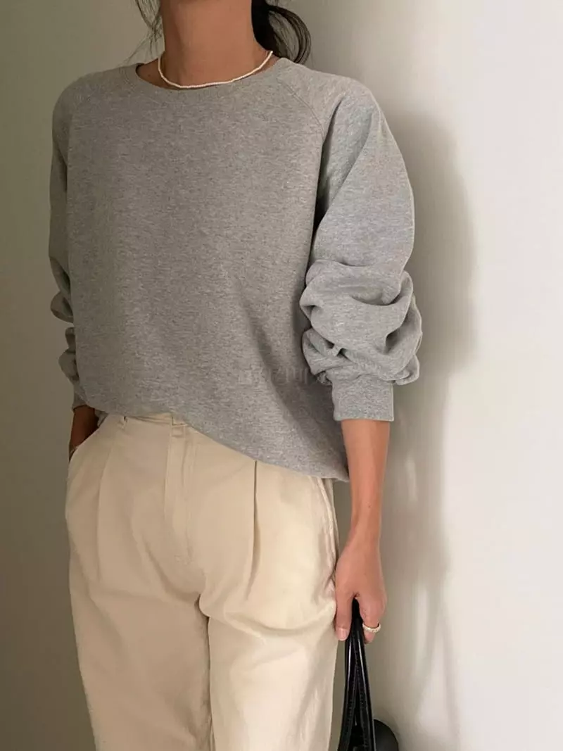 Ripple - Korean Women Fashion - #momslook - Waffle Crop Sweatshirt - 4